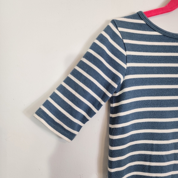 Tea Collection Yumi Floral Embroidered 100% Cotton Striped Dress Girls Size 6 - Picture 3 of 11